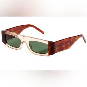 Shevoke Belmont Fog/Dark Green Lenses Sunglasses